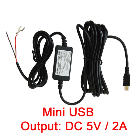 DC 5V 2A Mini USB Port Wire Cable Car Charger Kit For Camera Recorder DVR Exclusive Power Supply Box with low voltage protection ► Photo 1/5