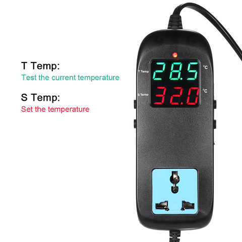 LED Digital Display Breeding Temperature Controller Aquarium Accessories  Heater Chiller Greenhouse Socket -40 to 120C Cooler ► Photo 1/5