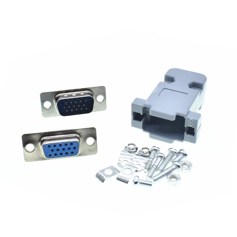 D-SUB DB15 VGA Male 3 Rows 15 Pin Plug Breakout Terminals Connector sp 