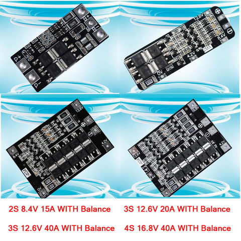 2S 3S 4S 3.7V 18650 Lithium Li-ion Battery Protection Board W Balance 12.6V 16.8V 15A / 20A/ 40A BMS for drill / Starter motor ► Photo 1/4