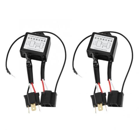 2pcs  LED Negative Converter Polar inverter Negative Switch Harness Adaptor Reversed Polarity for H4 accessoire voiture New ► Photo 1/6