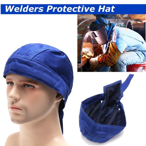 Cotton Welding Cap Welder Protective Hat Welder Flame Retardant Cotton Helmet, Men's