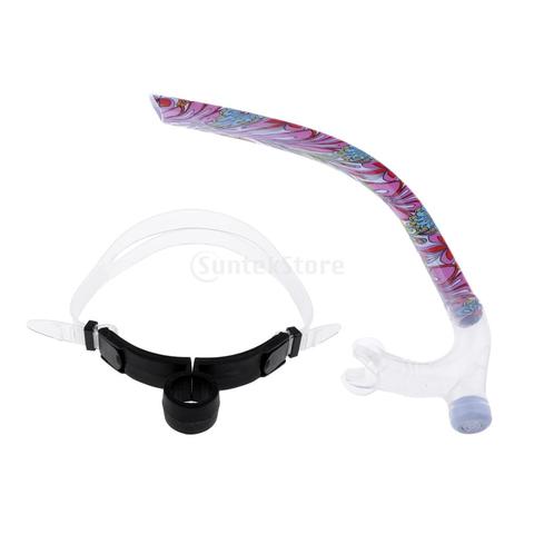 Front Snorkel for Swimmers Swimming Training Center Mount Comfort Silicone Mouthpiece Swim Snorkel Tube W/Adjustable Head Strap ► Photo 1/1