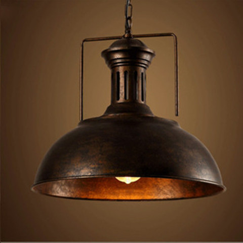Nordic Black Rust Industrial Pendant Light Fixture E27 Holder Loft Hanging Iron Lamp shade Home Attic Suspension Luminaire ► Photo 1/6