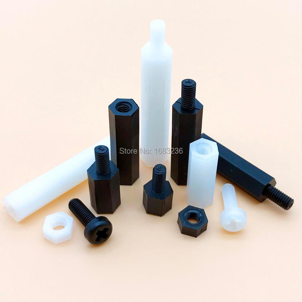 M3 Male-Female Black Plastic Nylon Hex Column Standoff Spacers 