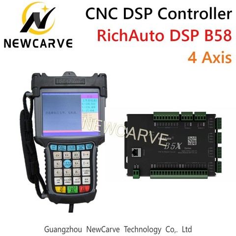 RichAuto DSP B58 USB CNC Controller B58s B58e 4 Axis Control System Manual For CNC Step Servo Machine NEWCARVE ► Photo 1/1