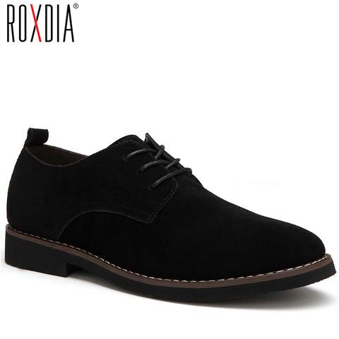ROXDIA plus size 39-48 genuine leather men casual flats waterproof dress oxford man shoes lace up for work male loafers RXM098 ► Photo 1/6
