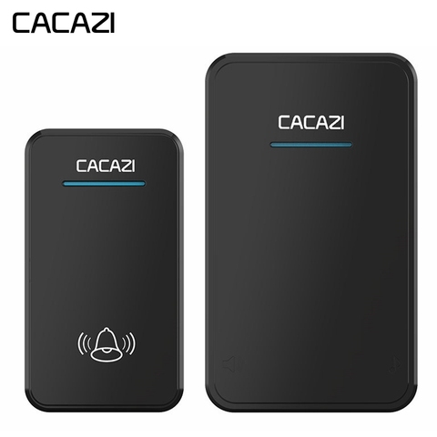 CACAZI Smart Wireless Doorbell DC battery-operated Waterproof led light Home Cordless Calling bell 48 CHime 6 volume Ring ► Photo 1/6
