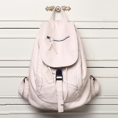 New Washed Leather Bag High-grade Leather Women Backpacks Bolsos Mochila Mujer School Backpack for Girls Travel Bag Rucksack ► Photo 1/6