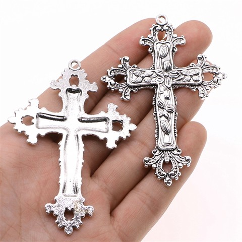 WYSIWYG 1pcs Charms Cross 53x74mm Antique Silver Color Pendant Cross Charms  For Jewelry Making Jewelry Findings - Price history & Review, AliExpress  Seller - WYSIWYG Official Store
