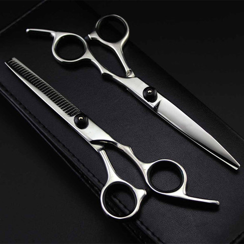 Professional Japan 4cr 6 inch Black cut hair scissors haircut sissors thinning barber hair cutting shears hairdresser scissors ► Photo 1/6