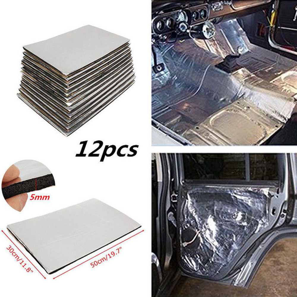 12pcs 5mm Car Firewall Sound Deadener Heat Insulation Mat Pads
