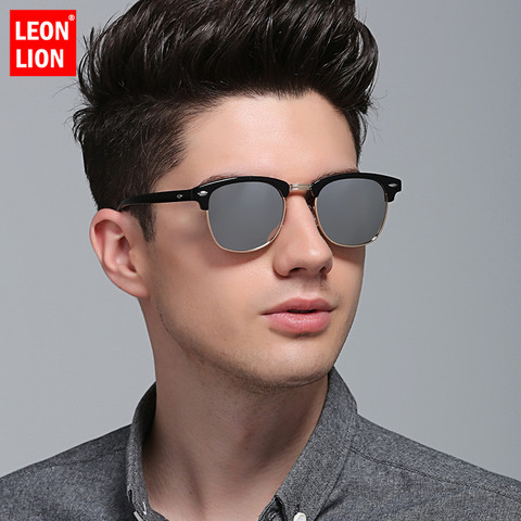 LeonLion 2022 Polarized Semi-Rimless Sunglasses Women/Men Vintage Rice Nail UV400 Classic Eyewear Brand Designer Sun Glasses ► Photo 1/6