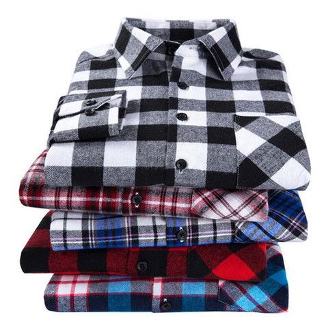 2022 New Men's Plaid Flannel Shirt Plus Size 5XL 6XL Soft Comfortable Spring Male Slim Fit Business Casual Long-sleeved Shirts ► Photo 1/6