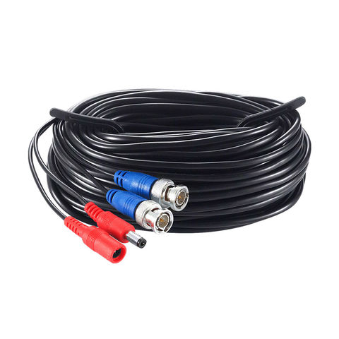 ZOSI 18.3m CCTV Power Video BNC + DC plug cable for CCTV Camera and DVR system Coaxial Cable Black Color ► Photo 1/5