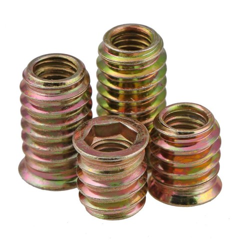 5/10Pcs M4 M6 M8 M10 carbon steel Thread For Wood Insert Nut Flanged Hex Drive Head Furniture Nuts ► Photo 1/3