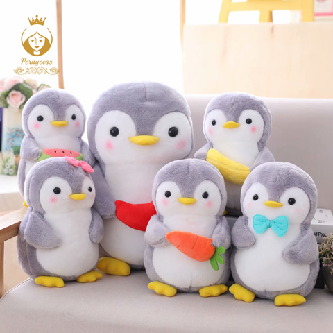 1PCS 25/45cm Creative Hugging Fruit Penguin Plush Stuffed Toys Kawaii Software Couple Penguin Plush Doll Kids Toy Home Decor ► Photo 1/6