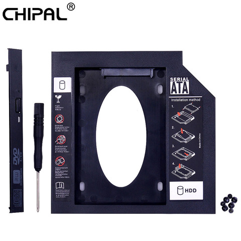 CHIPAL Universal 2nd HDD Caddy 9.5mm SATA 3.0 for 2.5'' 9mm 7mm SSD Case Hard Drive Enclosure for Laptop DVD-ROM CD-ROM Optibay ► Photo 1/6