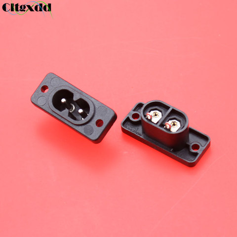 cltgxdd  IEC320 C7 2 Terminal AC Power Plug Inlet Socket AC 250V 2.5A Black two cores of weldable wire socket power supply ► Photo 1/4