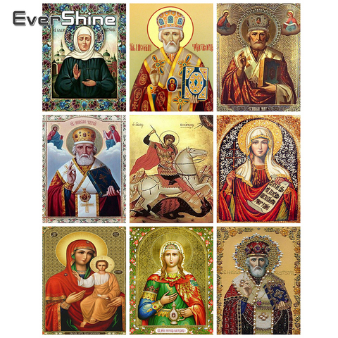 Evershine Diamond Painting Full Drill Square Religion Icon Diamond Embroidery Portrait Cross Stitch Kit Diamond Mosaic Paintings ► Photo 1/6