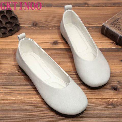 Women Real Leather Shoes Moccasins Mother Loafers Soft Flats Casual Female Driving Ballet Footwear Comfortable grandma shoes ► Photo 1/6