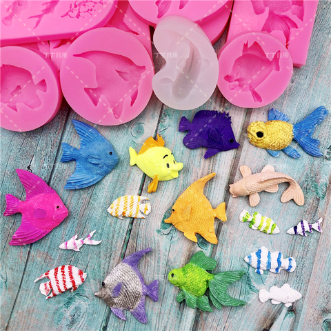 Cartoon Ocean Fish Fondant Shell Conch Cake Silicone Mold Candy Chocolate Mould DIY Baking Decoration Tool Animal Clay Resin Art ► Photo 1/6