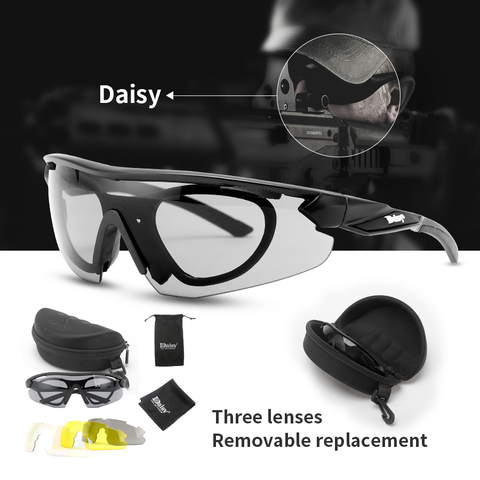 Daisy C8 Military Goggles Bullet-proof Army Polarized Sunglasses 3 Lens X7 Hunting Shooting Airsoft Eyewear Motorcycle Glasses ► Photo 1/6