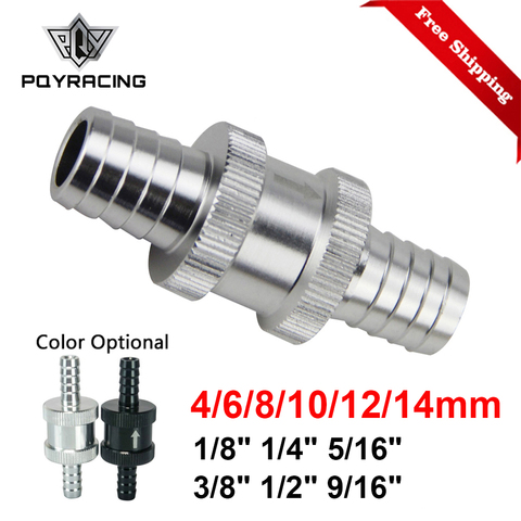 6 Size 4MM / 6MM / 8MM / 10MM / 12MM / 16MM Non Return One Way Fuel Check Valve Aluminum Alloy Petrol Diesel PQY-FCV ► Photo 1/6
