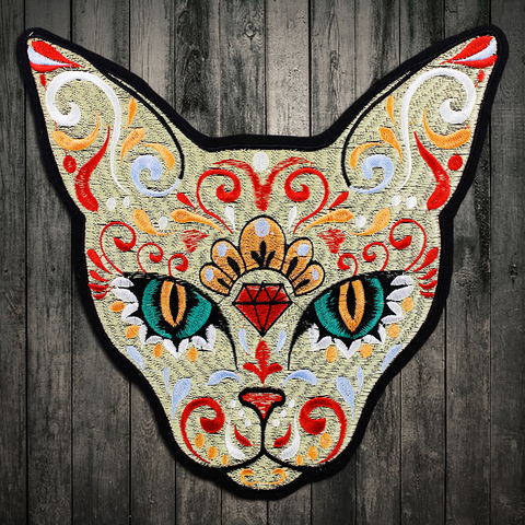 cat Iron On Patch Embroidered Applique Sewing Label punk biker Patches Clothes Stickers Apparel Accessories Badge ► Photo 1/5