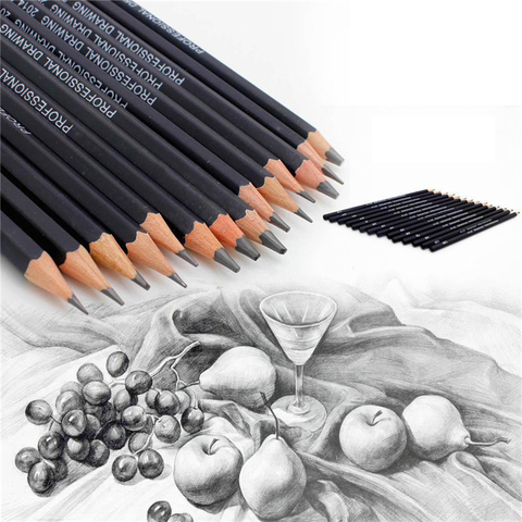 14Pcs/lot High Quality Sketch and Drawing Pencil Set HB 2B 6H 4H 2H 3B 4B 5B 6B 10B 12B 1B School Art Writing Supply ► Photo 1/6
