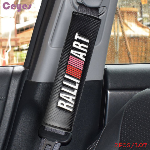 Car-Styling Auto Seat Belt Cover Pads Case For Mitsubishi RalliArt Lancer Asx Outlander Pajero l200 Galant Carbon Car Styling ► Photo 1/6