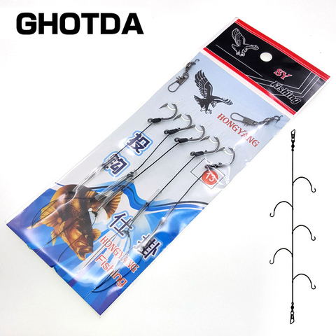 High Carbon Steel Fishhooks with 5 Small Rigs Swivel String Hook ► Photo 1/6