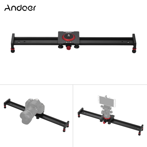 Andoer 20/16/12inch Aluminum Alloy Camera Track Slider Video Stabilizer Rail for Cellphone/ DSLR  Camcorder DV Film Photography ► Photo 1/1