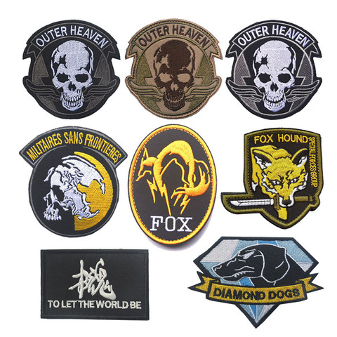 Metal Gear Solid MGS 5 Diamond Dogs Army Special Force Group Ghost Embroidered Patch Stripes sticker for clothing military patch ► Photo 1/6