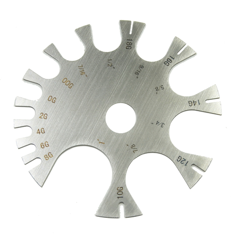 Stainless Steel Gauge Wheel Body Piercing Jewelry Measure Tool ► Photo 1/4