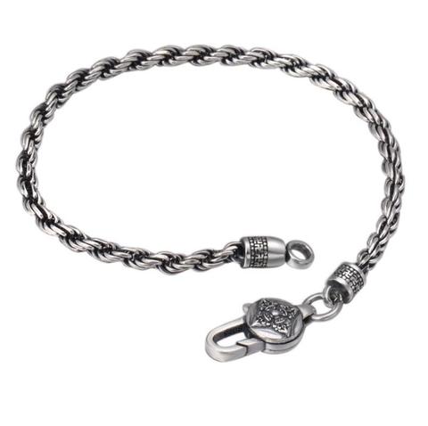 925 Sterling Silver Fashion Jewelry six-word Mantra Twist Men Women S925 Bracelet ► Photo 1/5