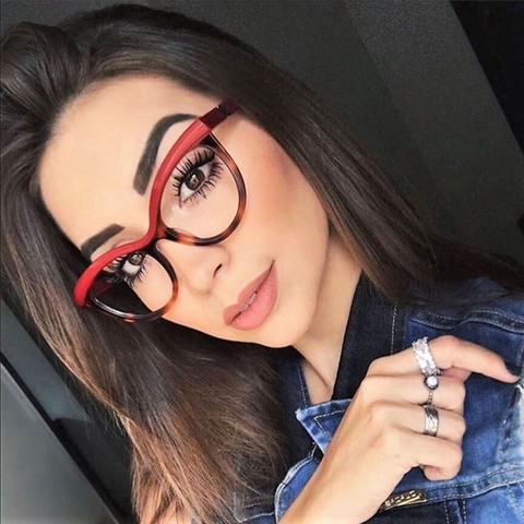 CCSPACE Ladies Eyebrows Square Glasses Frames Women Brand Designer Optical EyeGlasses Fashion Eyewear Computer Glasses 45490 ► Photo 1/6