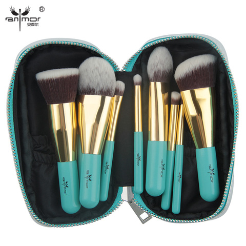 Anmor 9PCS Makeup Brushes Professional Make up Brush Set Portable Bag Foundation Eyeshadow Cosmetic Tools pinceaux maquillage ► Photo 1/6