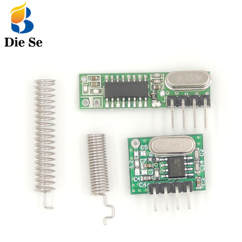 RF module 433Mhz superheterodyne receiver and transmitter with antenna For Arduino uno Diy kits 433 mhz Remote control 2CH ► Photo 1/6