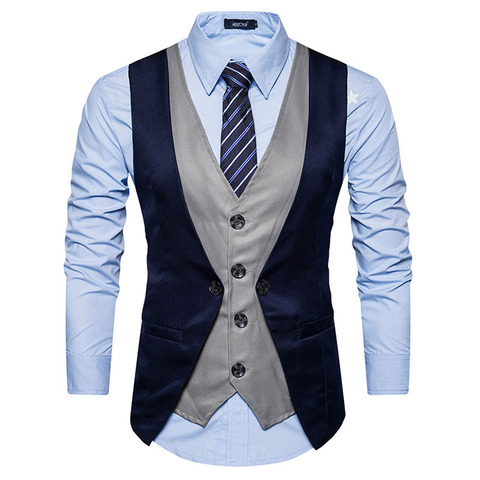 slachtoffer Trouw vier keer Fake Two Pieces Men Suit Vest Chaleco Hombre 2022 Brand New Men Waistcoat Gilet  Homme Costume Casual Slim Fit Mens Classic Vest - Price history & Review |  AliExpress Seller - Yourfashion Store | Alitools.io