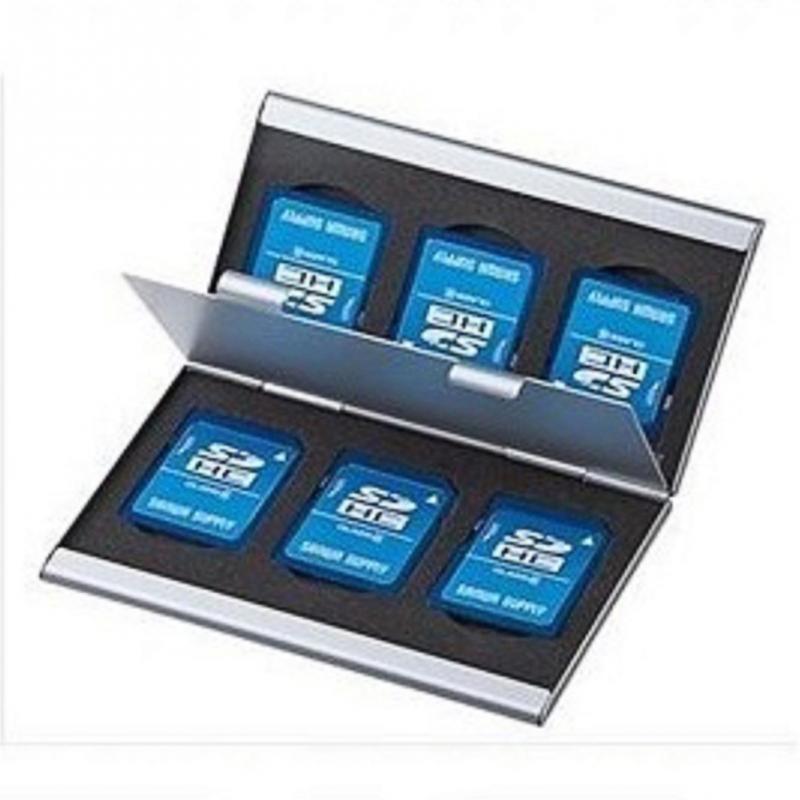 Full SD Memory Cards Silver 6 in 1 Aluminium Storage CaseMicro Sim Micro 