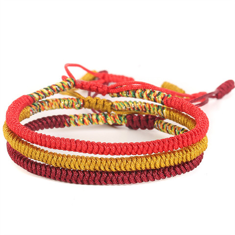 3PCS\SET Handmade Multi Color Tibetan Buddhist Good Lucky Knots Rope Charm  Bracelets & Bangles For Women Men Bracelet ► Photo 1/6