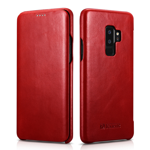 For Samsung Galaxy S9 Genuine Leather Flip Case Slim S9 Plus Protective Case Business Smart Phone Cover for Samsung S8 S8 Plus ► Photo 1/6