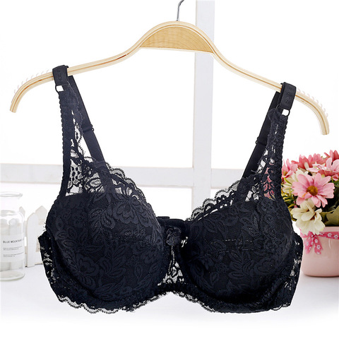 Big cup B C Summer thin cup Bra Sheer Lace Push Up Seamless Bra For Women big size Breathable lady Underwear bra 32 34 36 38 40C ► Photo 1/6