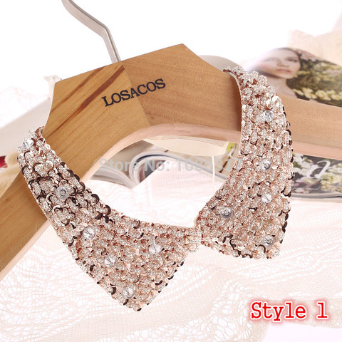 8 Styles Fashion women Sequined beaded knitted cloth Ribbon Fake collar Choker Necklaces clothing accessories U choose ► Photo 1/6