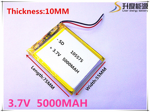 1pcs/lot 105575 3.7 V lithium polymer battery 5000 mah DIY mobile emergency power charging treasure battery ► Photo 1/1