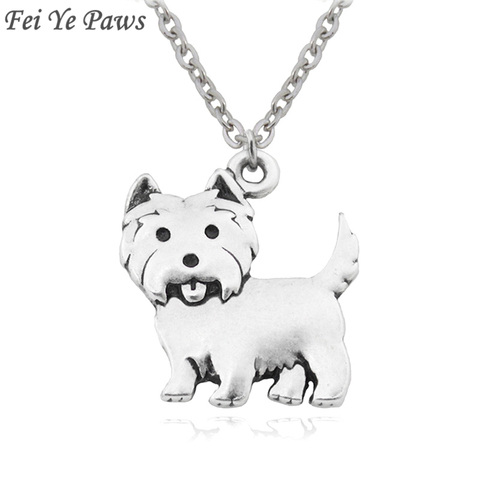 Fei Ye Paws Women Necklace Westie Pendants Boho Copper Metal Dog Charms Necklaces Long Stainless Steel Chain Colar For Girls ► Photo 1/6