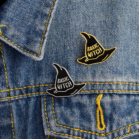 Basic witch pins and brooches Badges Hard enamel pins Witch hat pin Witch jewelry Denim jackets accessories ► Photo 1/6