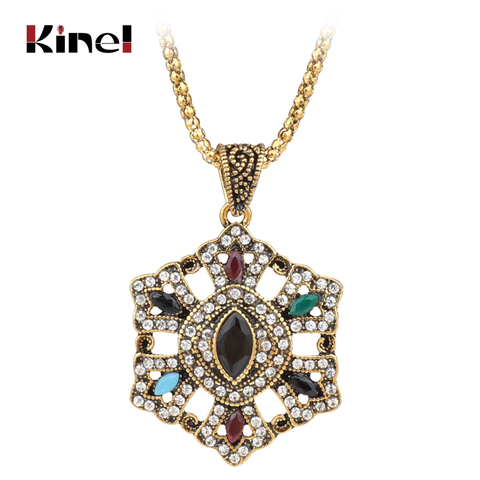 Kinel 2017 New Vintage Jewelry Butterfly Pendants Necklace For Women Multi Crystal Gold Color Fashion Designer Accessories ► Photo 1/6