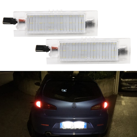 2pcs LED License Number Plate Lights For Alfa Romeo 174 156 159 166 Brera Giulietta Mito GF Spider Canbus 12V Auto Replacement ► Photo 1/1